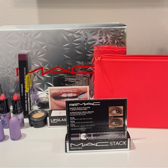 MAC Cosmetics Mini Makeup Set with Red Pouch - Picture 1 of 2